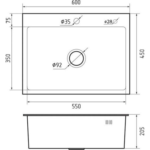 Кухонная мойка КромРус H6045B