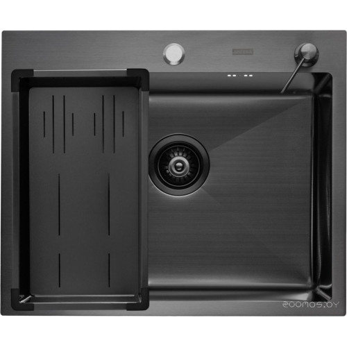 Кухонная мойка ARFEKA Eco AR мойка 600*500, коландер G, дозатор Black Decor Millet +CL AR G+DS AR