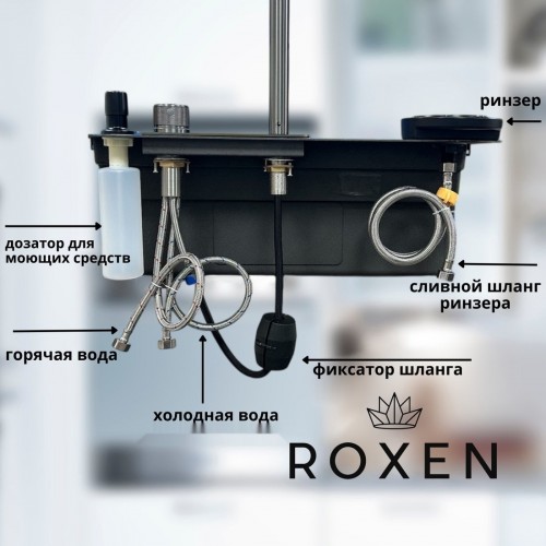 Кухонная мойка Roxen Stage Plus 560250-60 многофункциональная 8 в 1 (60*48/сатин)