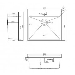 Кухонная мойка ARFEKA Eco AR мойка 600*500, коландер G, дозатор Satin Decor Volcanic +CL AR G+DS AR