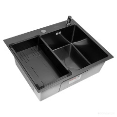 Кухонная мойка ARFEKA Eco AR мойка 600*500, коландер G, дозатор Black Decor +CL AR G+DS AR