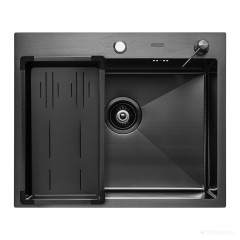 Кухонная мойка ARFEKA Eco AR мойка 600*500, коландер G, дозатор Black Decor +CL AR G+DS AR