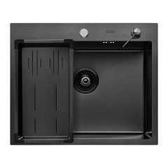 Кухонная мойка ARFEKA Eco AR мойка 600*500, коландер G, дозатор Black +CL AR G+DS AR