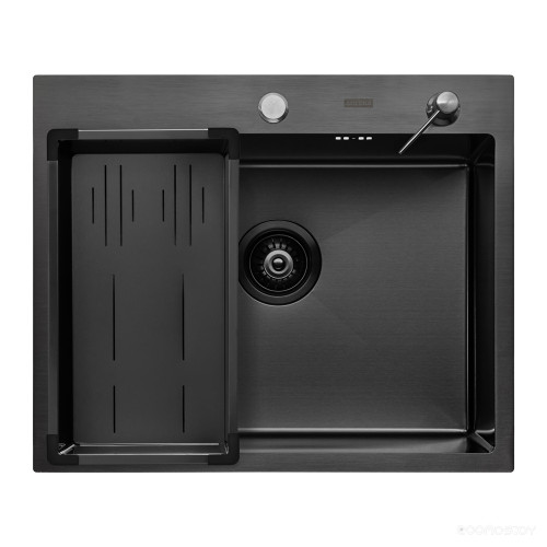 Кухонная мойка ARFEKA Eco AR мойка 600*500, коландер G, дозатор Black +CL AR G+DS AR