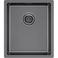 Кухонная мойка Paulmark Lassan 38 UNI LA38-GM (черный/вороненая сталь)