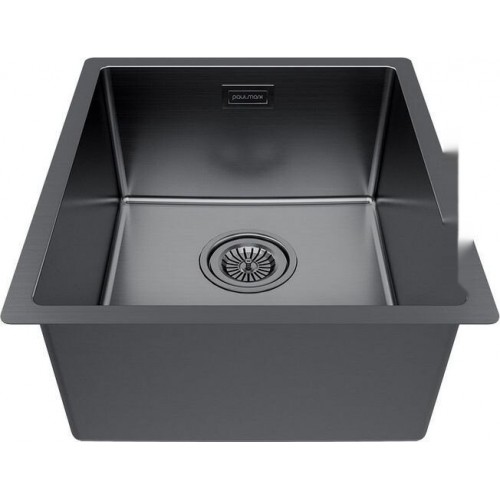 Кухонная мойка Paulmark Lassan 38 UNI LA38-GM (черный/вороненая сталь)