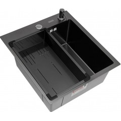 Кухонная мойка ARFEKA Eco AR мойка 450*500, коландер G, дозатор Black +CL AR G+DS AR