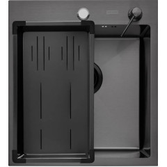 Кухонная мойка ARFEKA Eco AR мойка 450*500, коландер G, дозатор Black +CL AR G+DS AR