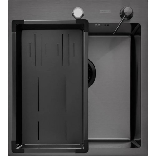 Кухонная мойка ARFEKA Eco AR мойка 450*500, коландер G, дозатор Black +CL AR G+DS AR