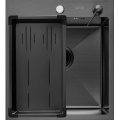 Кухонная мойка ARFEKA Eco AR мойка 450*500, коландер G, дозатор Black Decor +CL AR G+DS AR