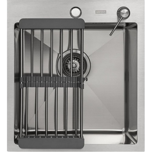 Кухонная мойка ARFEKA Eco AR мойка 450*500, коландер, дозатор SATIN DECOR MILLET GRAINS