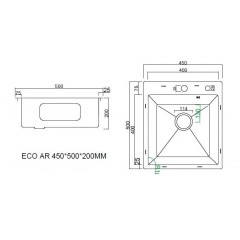 Кухонная мойка ARFEKA Eco AR мойка 450*500, коландер, дозатор SATIN DECOR MILLET GRAINS