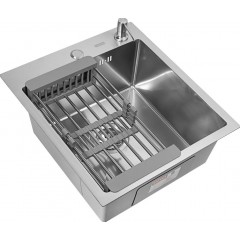 Кухонная мойка ARFEKA Eco AR мойка 450*500, коландер, дозатор SATIN DECOR MILLET GRAINS