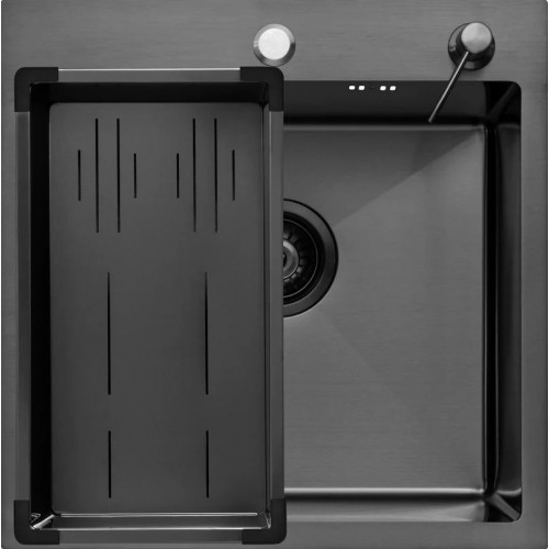 Кухонная мойка ARFEKA Eco AR мойка 500*500, коландер G, дозатор Black