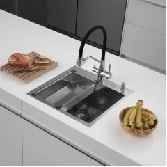 Кухонная мойка ARFEKA Eco AR мойка 500*500, коландер G, дозатор Satin +CL AR G+DS AR