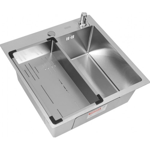 Кухонная мойка ARFEKA Eco AR мойка 500*500, коландер G, дозатор Satin +CL AR G+DS AR