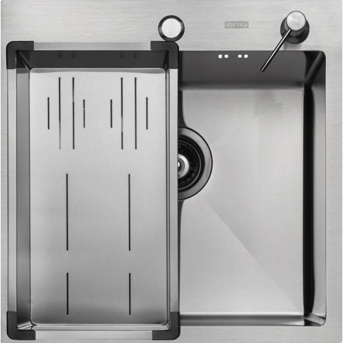 Кухонная мойка ARFEKA Eco AR мойка 500*500, коландер G, дозатор Satin +CL AR G+DS AR