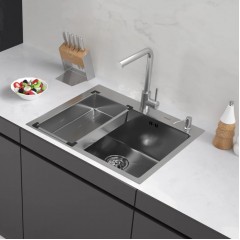 Кухонная мойка ARFEKA Eco AR мойка 600*500, коландер G, дозатор Satin +CL AR G+DS AR