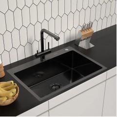 Кухонная мойка ARFEKA ECO AR 700*500 BLACK PVD NANO