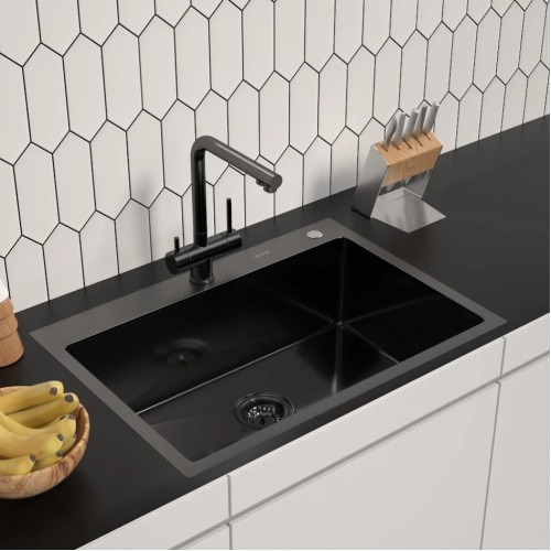 Кухонная мойка ARFEKA ECO AR 700*500 BLACK PVD NANO