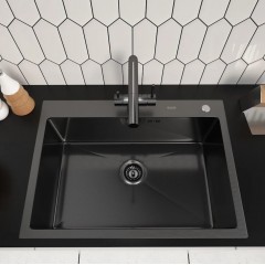 Кухонная мойка ARFEKA ECO AR 700*500 BLACK PVD NANO DECOR MILLET GRAINS
