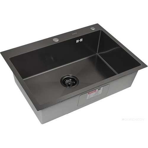 Кухонная мойка ARFEKA ECO AR 700*500 BLACK PVD NANO DECOR VOLCANIC ROCK