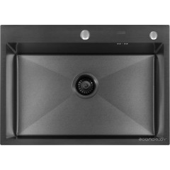 Кухонная мойка ARFEKA ECO AR 700*500 BLACK PVD NANO DECOR VOLCANIC ROCK
