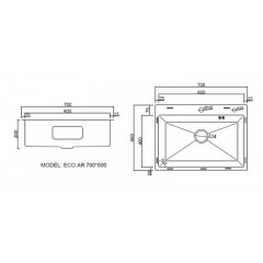Кухонная мойка ARFEKA ECO AR 700*500 SATIN