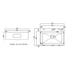 Кухонная мойка ARFEKA ECO AR 700*500 SATIN DECOR