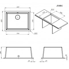 Кухонная мойка Zorg Fast 54 Premium alba