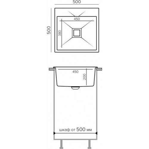 Кухонная мойка Polygran Blade 500 (черный)