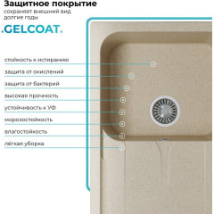 Кухонная мойка Polygran Alto 780 (опал)