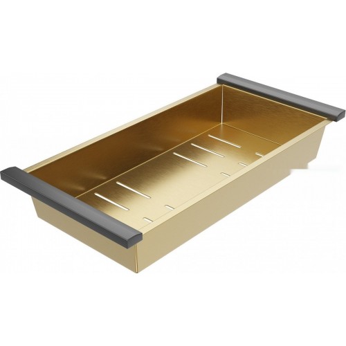 Кухонная мойка Roxen Snake 560220-60-GS PVD Gold золотая/текстурная (с коландером и дозатором)