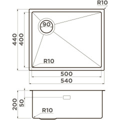 Кухонная мойка Omoikiri Taki 54-U/IF-L Side SF LG 4997475 (светлое золото)