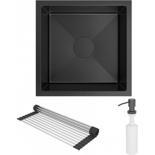 Кухонная мойка Roxen Uno 560210-44B (набор ролл-мат, дозатор)