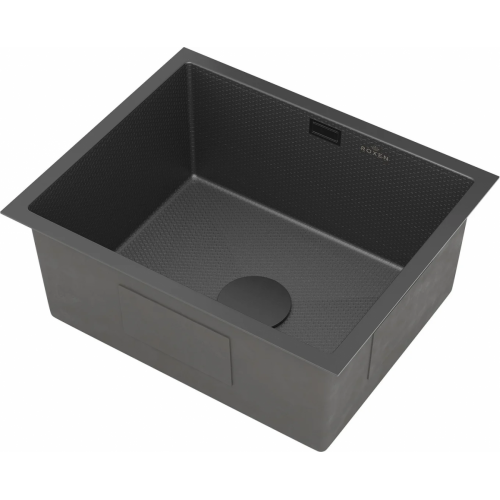 Кухонная мойка Roxen Uno 560210-54BS под столешницу оружейная сталь/текстурная поверхность (ролл-мат, дозатор, сифон)