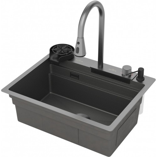 Кухонная мойка Roxen Stage Plus 560250-60-BS многофункциональная 8 в 1 (60*48/текстурная оружейная сталь)