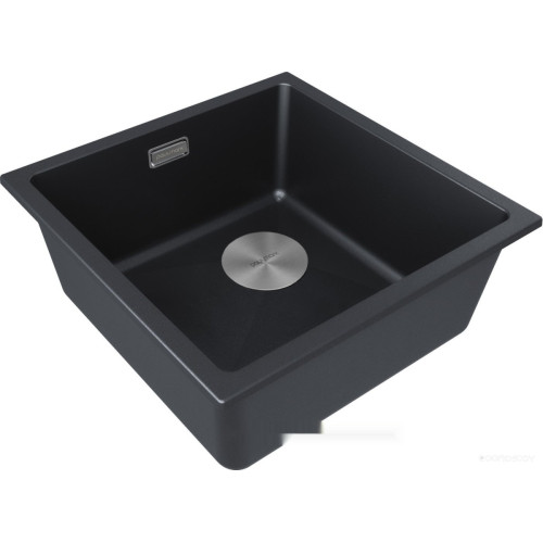 Кухонная мойка Paulmark IT-Granit Lumi 45 Uni-Skew LU45SK-BLM (черный/черный металлик)