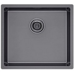 Кухонная мойка Paulmark Lassan 49 UNI LA49-GM (черный/вороненая сталь)