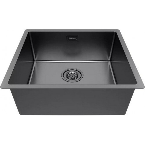 Кухонная мойка Paulmark Lassan 49 UNI LA49-GM (черный/вороненая сталь)