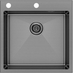 Кухонная мойка Paulmark Kroner-Edge 51 PM775151-GM (черный/вороненая сталь)