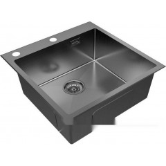 Кухонная мойка Paulmark Kroner-Edge 51 PM775151-GM (черный/вороненая сталь)