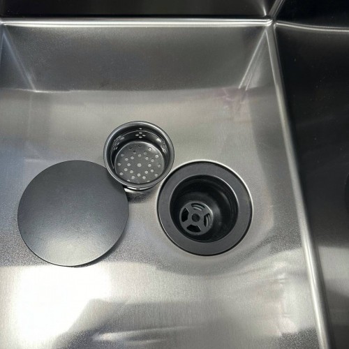 Кухонная мойка Roxen Snake 560220-45-BS PVD оружейная сталь/текстурная поверхность (с ролл-матом и дозатором)