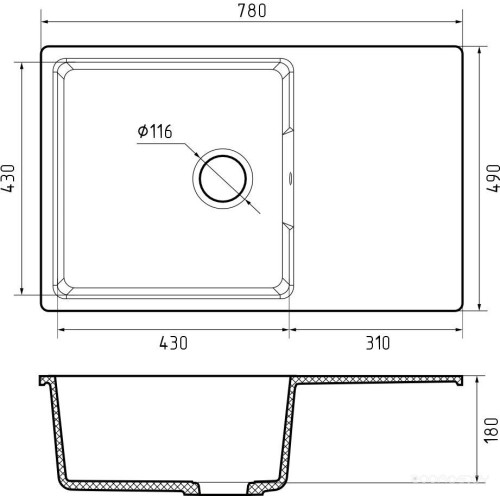 Кухонная мойка GranFest GF-Urban-678L (темно-серый)