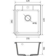 Кухонная мойка GranFest Urban GF-UR-242 (темно-серый)