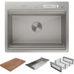 Кухонная мойка Roxen Stage 560250-60-S текстурный сатин (с держателем для ножей и аксессуарами)