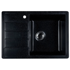 Кухонная мойка Marblan Recta R (черный, с сифоном)