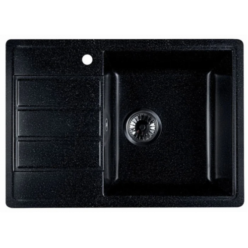 Кухонная мойка Marblan Recta R (черный, с сифоном)
