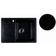 Кухонная мойка Marblan Recta R (черный, с сифоном)