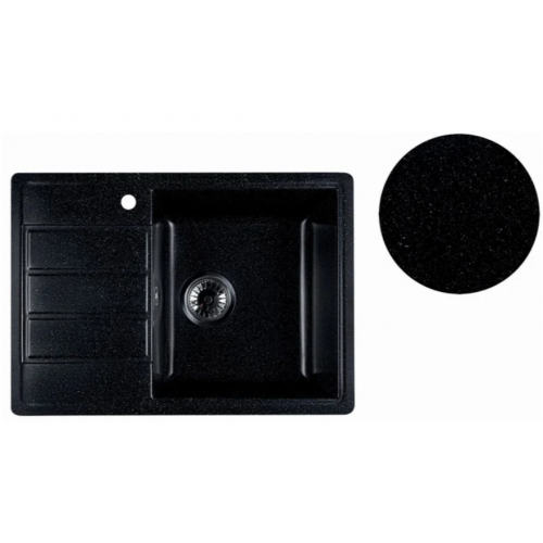 Кухонная мойка Marblan Recta R (черный, с сифоном)